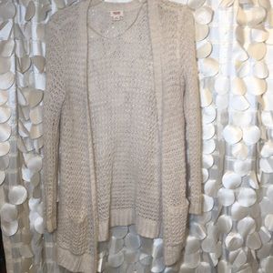 Cream Cardigan with tiny gold sparkles